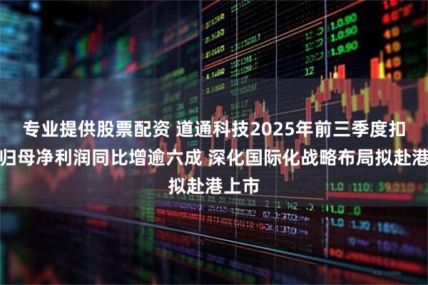 专业提供股票配资 道通科技2025年前三季度扣非后归母净利润同比增逾六成 深化国际化战略布局拟赴港上市