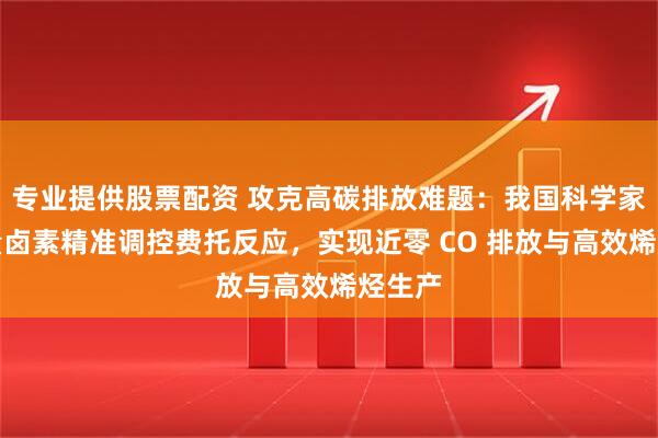 专业提供股票配资 攻克高碳排放难题：我国科学家以痕量卤素精准调控费托反应，实现近零 CO 排放与高效烯烃生产